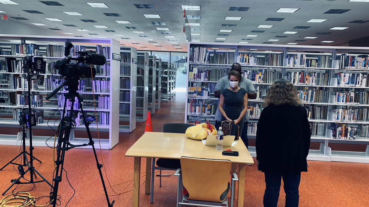 HTVHouston's tweet photo. HTV on the set of the Houston Public Library main campus conducting Liftoff 2021 interviews w/the new JVC GY-HM200U & GVM LED lights! JVC @greatvideomaker @houstonlibrary @HoustonTX @houmayor #houstonpubliclibrary #liftoffhouston https://t.co/mVBMxb5OuM