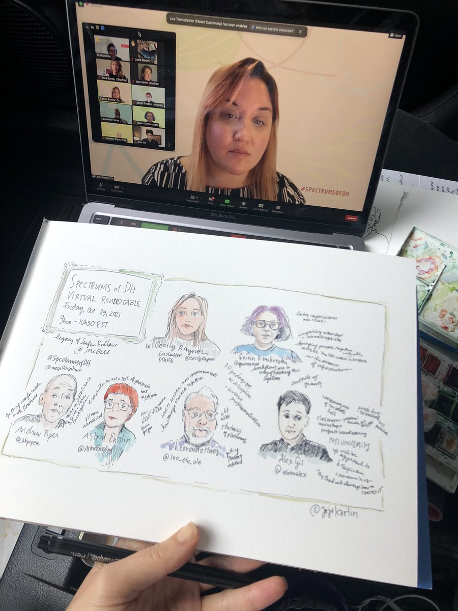 jojokarlin's tweet photo. Panelists of #SpectrumsofDH Virtual Roundtable discuss the future of DH. @CecilyRaynor @quinnanya @_akpiper @AstridEnsslin @leo_elo_ole @elotroalex @mcgilldigihum https://t.co/sOcv56g6eu
