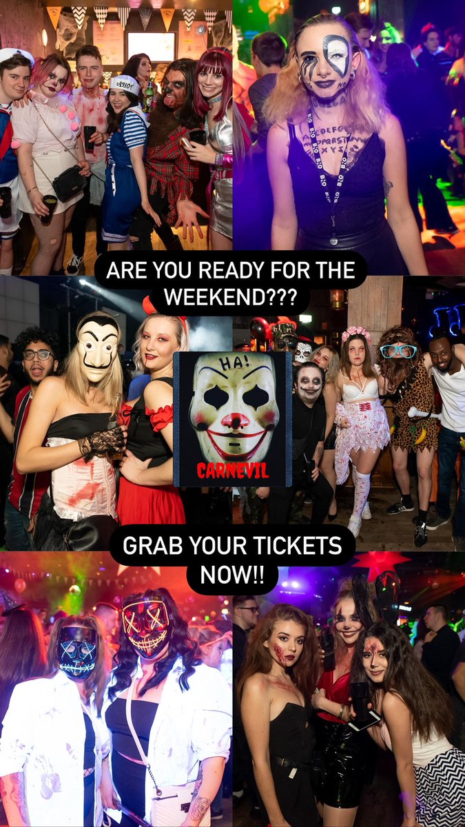 Are you ready for the #halloween horror this weekend? #carnevil 

Open Friday, Saturday and Halloween Sunday…..

Tickets are selling fast….get yours now🎟🎟

jjsnightclub.com

#jjs #jjscoventry #coventry #party #allhallowseve #nightclub #nightout
