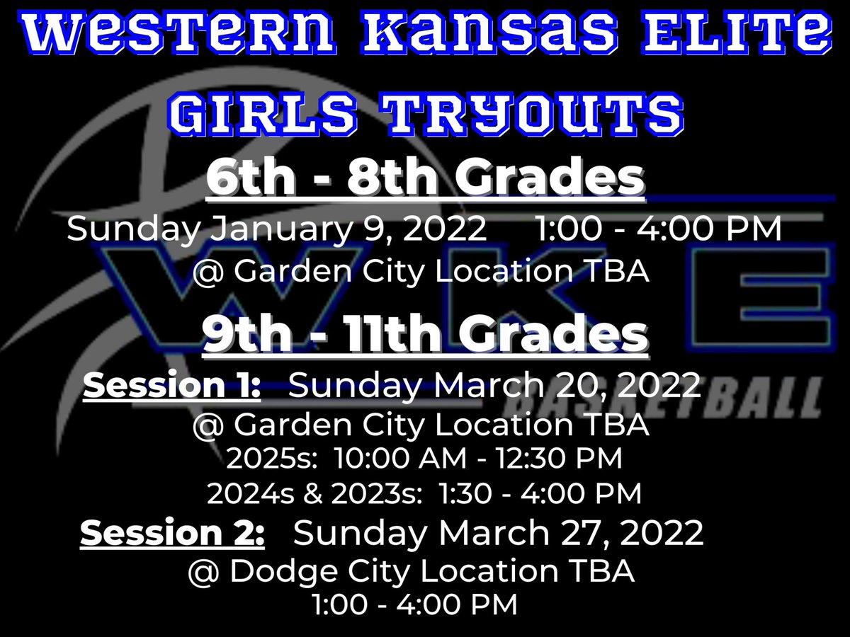 Excited to announce our tryout dates for the 2022 Club season!!