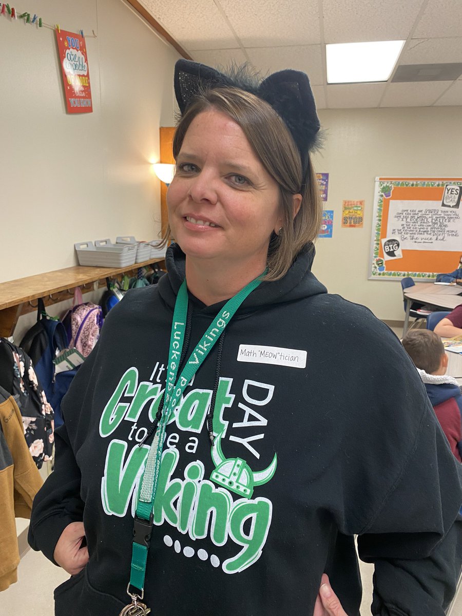 BISDNumeracy's tweet photo. My favorite costume goes to Mrs. Luckenbaugh who is a Math”meow”tician! @nwdvikings @BISDNumeracy https://t.co/HsCqFAGJHa