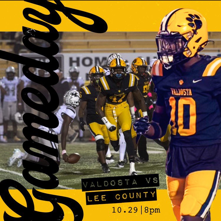 𝙄𝙏'𝙎 𝙂𝘼𝙈𝙀𝘿𝘼𝙔‼️

Valdosta vs Lee County
🏟 Bazemore-Hyder Stadium
⏰ Kickoff at 8:00pm

Let’s Goooooo!!!
<a href="/YearbyJalen/">J ⁵ 🏝 †</a> <a href="/GoValdostaCats/">Go Cats!</a>