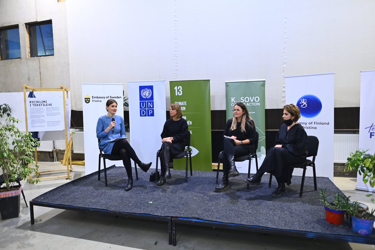 UNDP_Kosovo's tweet photo. Fashion industry is one of the most polluting industries globally. Slow fashion, innovation & tech can change this. #Kosovo’s emerging #SustainableFashion industry has some great examples to build. We all can join the Fashion Revolution! #DontChooseExtinction #KosovoClimateAction https://t.co/vRR4fF7UhX