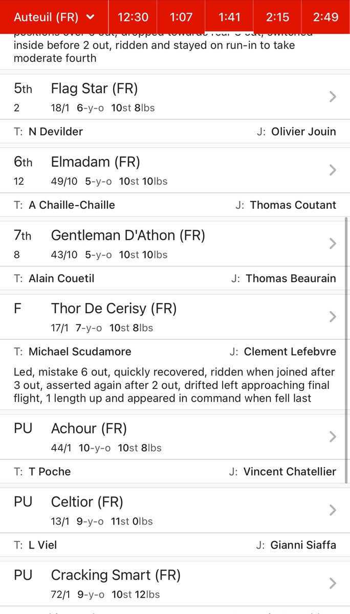 MichaelScu's tweet photo. First ever runner at Auteuil today with Thor De Cerisy. So close โฆ. Yet so far horse and jockey all ok ๐ซ๐ท๐ซ๐ท#teamscu https://t.co/25D6E00GVB