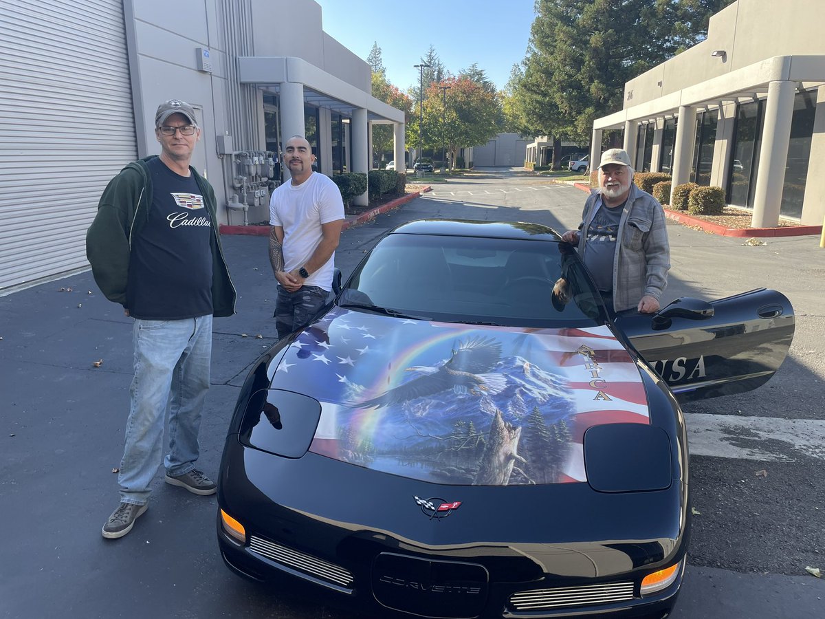 SpeedproSacCA's tweet photo. Great fun project! 
We are really proud to have worked on our Veteran friend’s Corvette!

Thank you for your service JJ!!

#GreatBigGraphics
#printing
#largeformatprinting 
#3mvinyl
#cutvinyl
#carwarp
#vehiclewrap
#vinyl
#airforcevet
#airforce
#veterans
#thankyouforyourservice https://t.co/k7rKtEjzCN