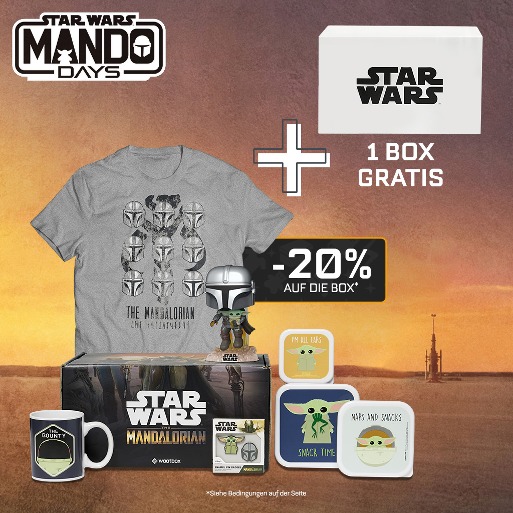 Wootbox_de's tweet photo. Wir bieten euch ein Angebot, das unserem Lieblingskopfgeldjäger gewidmet ist! 😃

Erhalte 20% Rabatt und eine offizielle #StarWars Box gratis*, bei Bestellung der „#TheMandalorian“ Collector Box!

Nur bis zum 7.11. gültig mit dem Code: MANDODAYS👉https://t.co/km9X3nzZ1o https://t.co/FSaVKkshT5