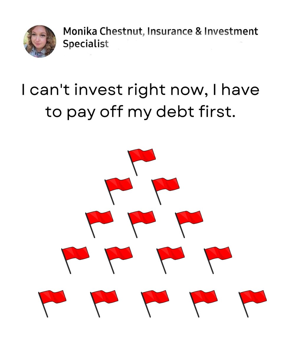 Paying down debts should be something u focus on however not solely at the expense of starting or continuing to save &amp; invest for ur future. Find the sweet spot where both are possible. This will differ based on future needs &amp; current debt. #ldnont #millenialfinance #canfinance