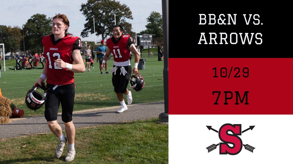 stsebsfootball's tweet photo. GAMEDAY!!! The arrows take on BB&amp;N under the lights today at 7 pm. https://t.co/MbSYYOleO5