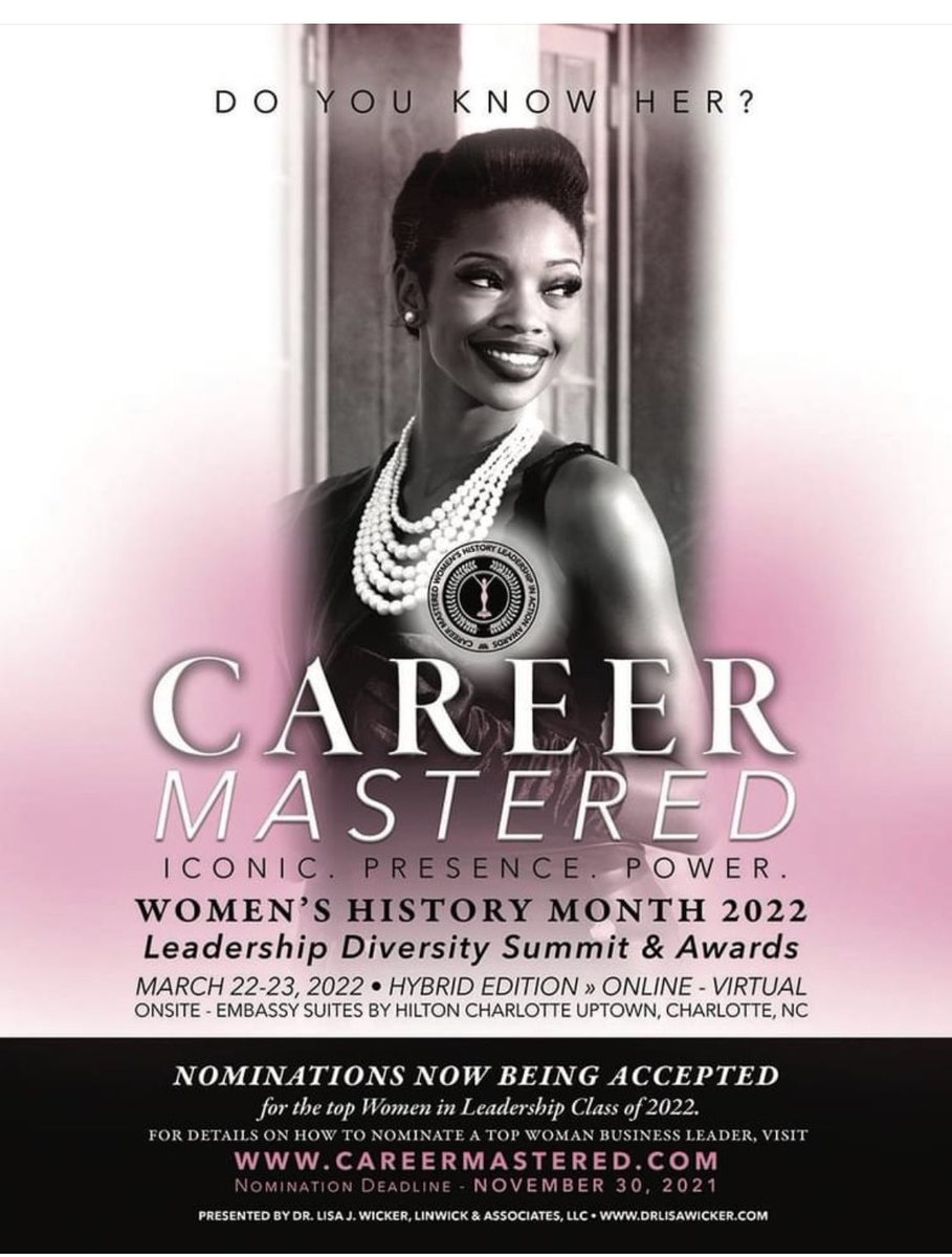 Call for nominations for the premier Career Mastered Leadership Award. careermastered.com
