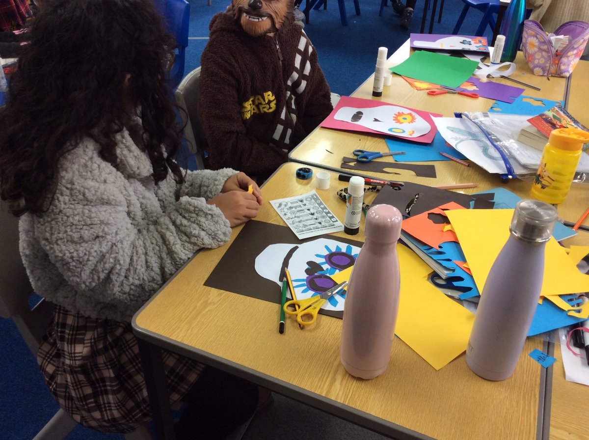 Today in R19 we were learning about Dia de los Muertos including where, why and how it is celebrated. We looked at the contrast between this celebration and Halloween. We then went on to create our version of sugar skulls associated with the festival <a href="/SchoolBroomhill/">BroomhillSchool</a>