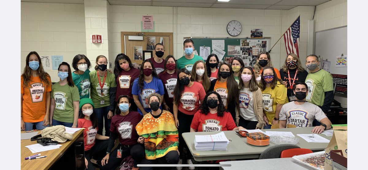 Halloween 2021. Over 20 teachers teamed up / themed up this year. #MineolaProud #math #science #computerscience #condiments #pickyourfavorite #scavengerhunt #bingo #gottafindthemall #mhs