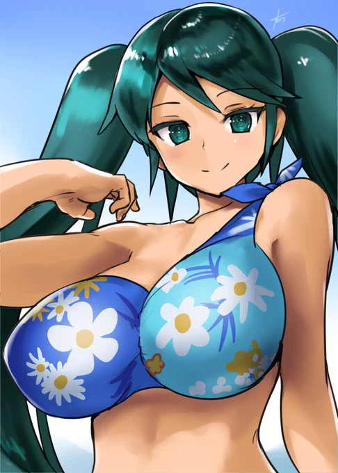 #艦これ版深夜の真剣お絵描き60分一本勝負
#艦これ版真剣お絵描き60分一本勝負_20211029
今日の落書きは艦これより水着五十鈴。
パースつけるのに失敗したのを軌道修正する時間がなかった結果ただおっぱいめっちゃでかいだけになりましたが巨乳化は良い文化なので特に何の問題もありません。 