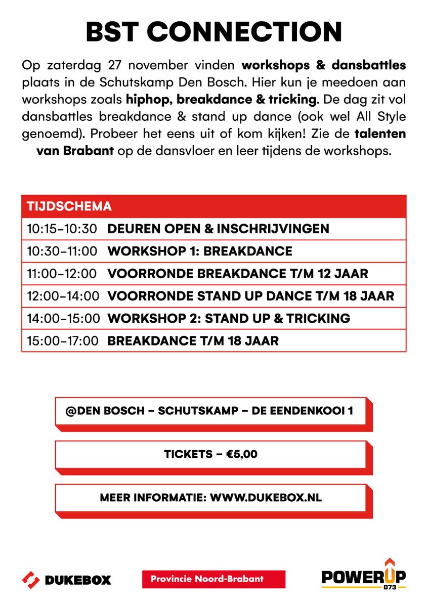 DUKEBOX73's tweet photo. ✨BST Connection is BACK✨

Alle breakers, trickers &amp; all style dansers zijn welkom🚀! 

🚩27 november '21, schutskamp Den Bosch https://t.co/XBSB6inkxf