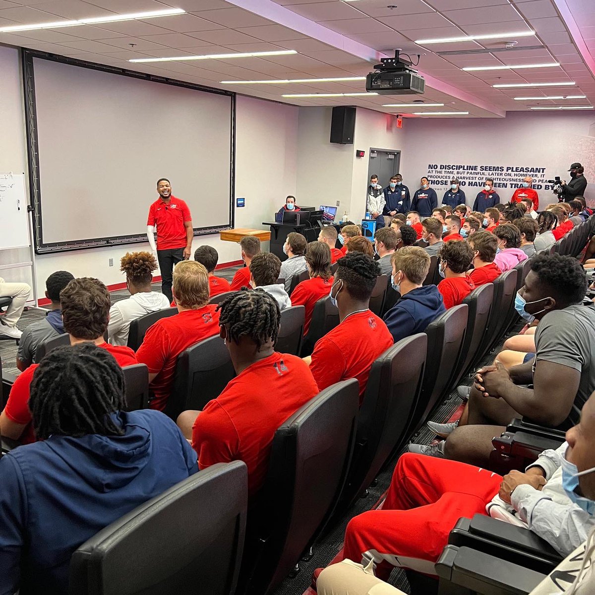 I’m having a great day at Liberty University. The first stop was Football. Thanks to <a href="/CoachHughFreeze/">Hugh Freeze</a> and staff for the opportunity…. Next up is Convo !