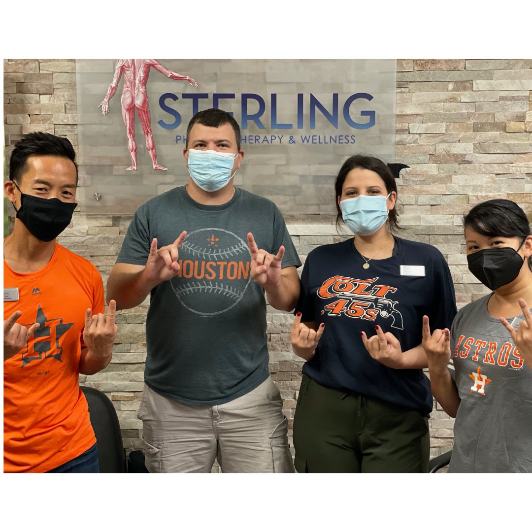 SterlingTherapy's tweet image. Go 'Stros from Sterling Physical Therapy and Wellness! For the H! #gostros #Astros #sterlingtherapy