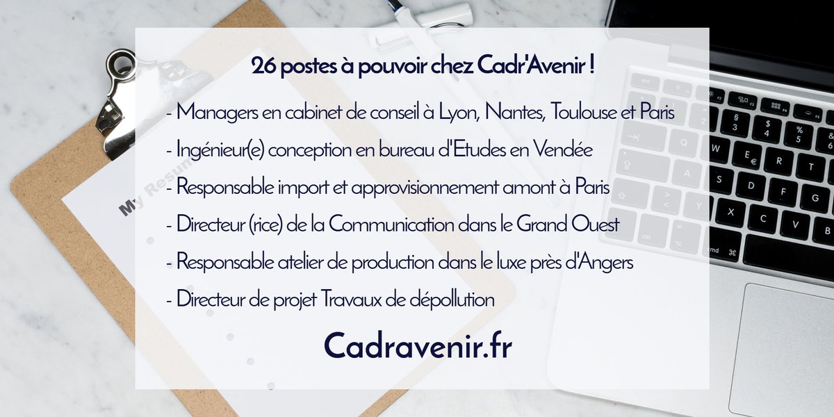 CadrAvenir's tweet photo. De nouveaux postes à pourvoir chez Cadr'Avenir !
Retrouvez nos 26 offres en ligne actuellement sur notre site :

https://t.co/IzfTQIJg2K

#offresdemploi #recrutement #cadravenir #WeAreHiring https://t.co/r7otc0VHKh
