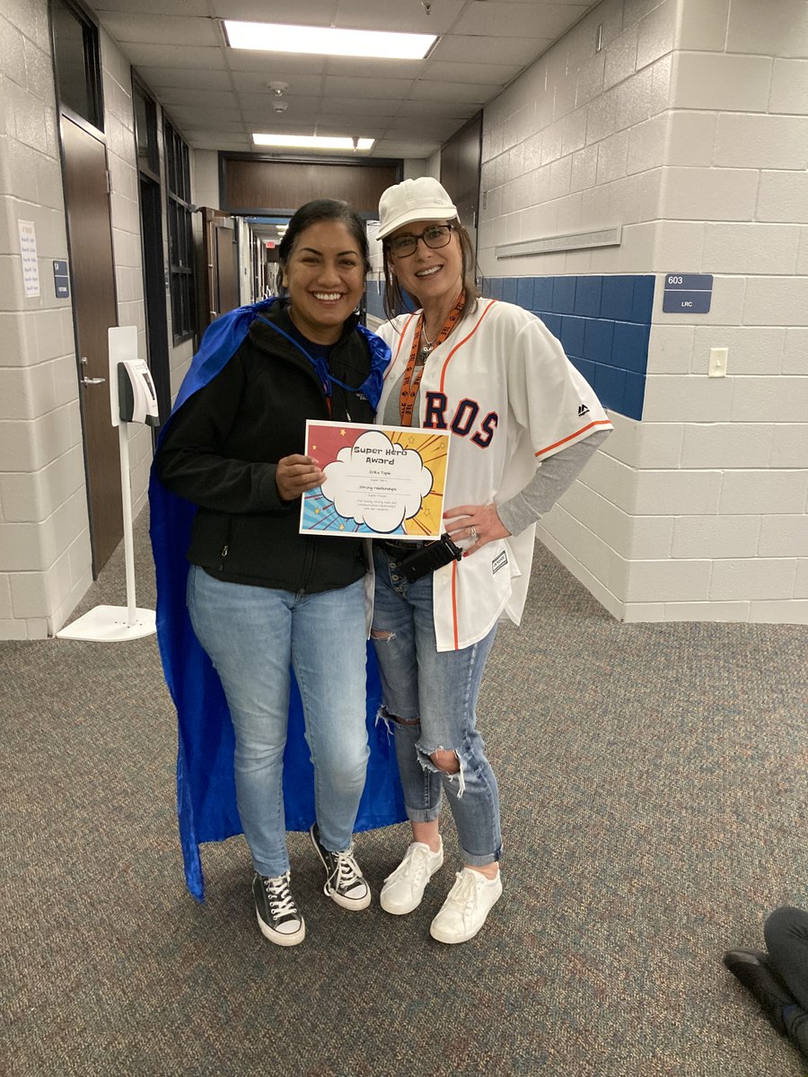JfeSquad's tweet photo. Congrats to our Super Hero Teacher of the week!!!  Thank you Mrs. Tapia for building, encouraging and maintaining strong relationships!!!! You are INDEED a super hero teacher!!!!!
#Proud@bJFE  @HumbleISD_JFE https://t.co/0wroLDzt1X