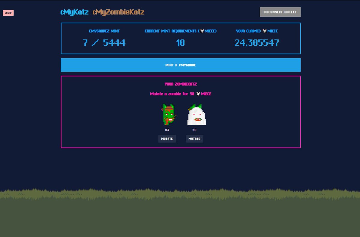 Still a work-in-progress but here's a PREVIEW of cMyZombiez minting process via dApp!

Give us a😼in the comments to help the algorithm

cMyZombiez &amp; cMyGravez
Phase 2 Launch
10/31