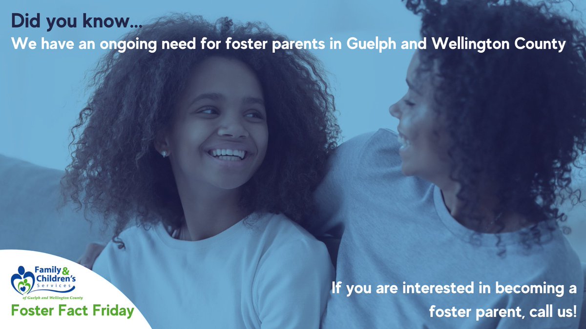 fcsgw's tweet photo. Have you ever thought about becoming a foster parent?
If you would like to learn more, or would like to register for an upcoming information session, please reach out to one of our Foster & Adopt workers at 519-824-2410 or FosterandAdopt@fcsgw.org
#FosterFactFriday #FCSGW https://t.co/W2psbHy55v