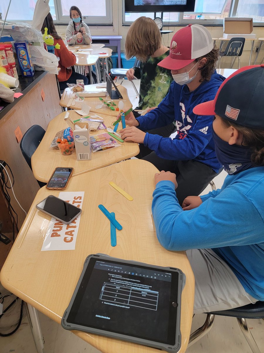 emilylahredu's tweet photo. It's STEM-O-WEEN again in the @GreeneCentralHS Science department. Doing some super fun CHEM and STEM activities to celebrate.
#pumpkincatapults
#dancingghosts
#bonebridge
#dracularacing https://t.co/VnZBEg2l1g