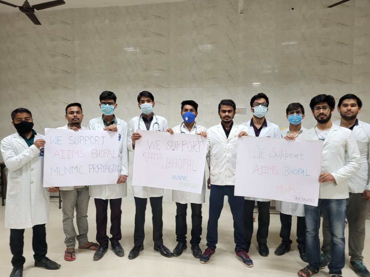MLNMC, PRAYAGRAJ came in support with the genuine cause of INTERNS, AIIMS BHOPAL. We appreciate the efforts made by our fellow medicos.
<a href="/MlnmcP/">MLNMC BULLETIN PRAYAGRAJ</a>
<a href="/AIIMSBhopal/">AIIMS-Bhopal Official</a> @rda_aiims_bpl <a href="/AIIMSNagpur/">AIIMS Nagpur</a> <a href="/FordaIndia/">FORDA INDIA</a> <a href="/IMAIndiaOrg/">Indian Medical Association</a> 
#aiimsinternonstrike #nocompententauthority