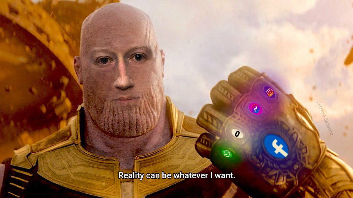 The Metaverse is inevitable.

#Meta #Metaverse #Facebook #Marvel #Thanos #MarkZuckerberg #Alphabet