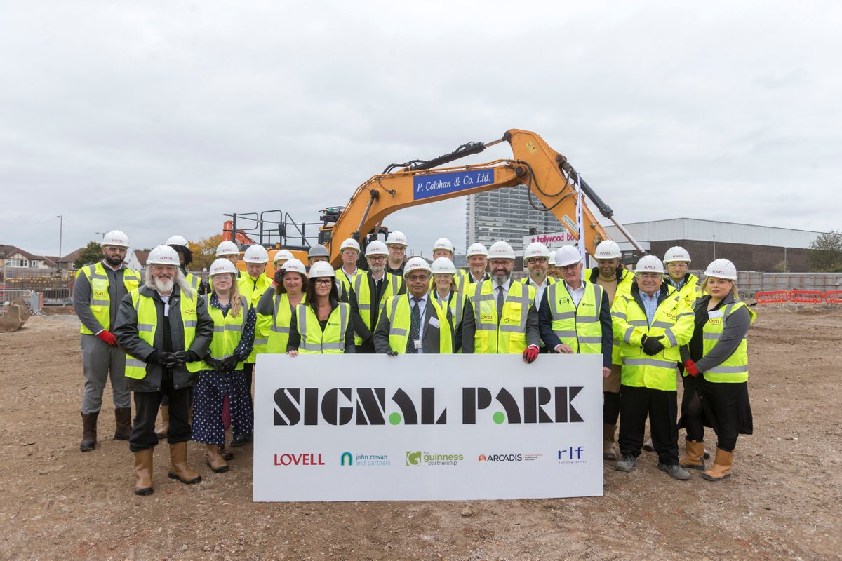 We’ve broken ground on the first phase of our development at Signal Park in Tolworth, South West London. The site has been vacant for 20 years.  
Working with <a href="/Lovell_UK/">Lovell</a>, phase one will provide 211 homes.  
Later phases will provide a further 739 homes.

guinnesspartnership.com/news/construct…