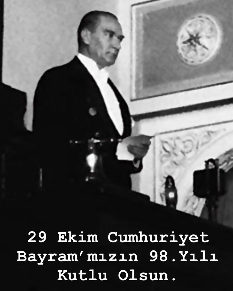 Cumhuriyetin 98. yıldönümünde, Cumhuriyetimizin kurucusu Gazi Mustafa Kemal Atatürk’ü, silah arkadaşlarını, kahraman şehitlerimizi ve gazilerimizi saygı ve minnetle anıyorum. Mekanları Cennet olsun. 🤲 CUMHURİYET BAYRAMIMIZ KUTLU OLSUN 🇹🇷🇹🇷🇹🇷