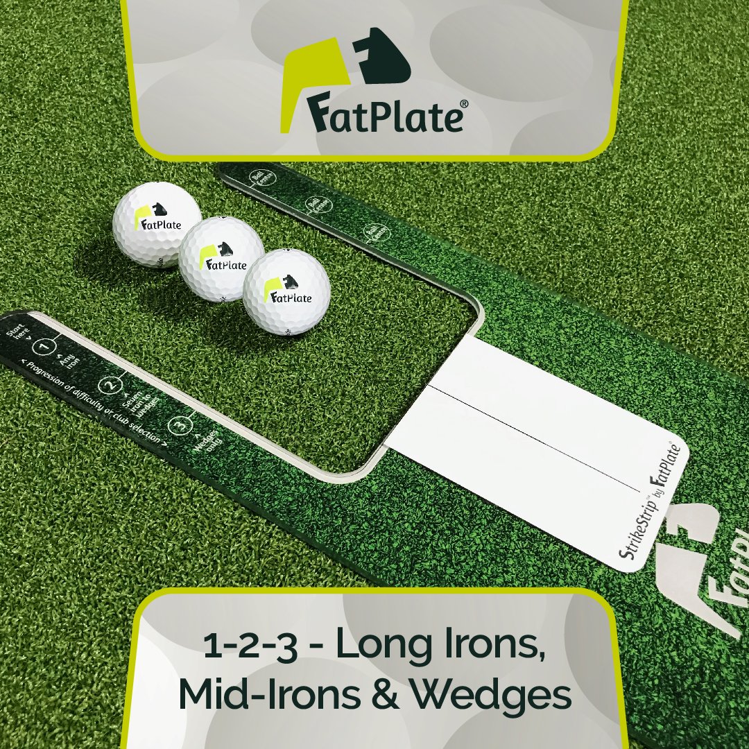 fatplategolf's tweet photo. FatPlate's three ball positioning guides provide an appropriate angle* of attack for your long irons, mid-irons and wedges.
Improve your strike to #HitMoreGreens
*0, -3 and -6 (approx)
#BallThenTurf #Divot #SwingArc #LowPoint #TP5 https://t.co/7e7wSBQECi
