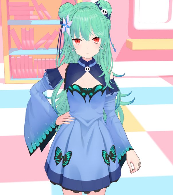 ・データ整理、モデル出力
データ整理で思ったより遅くなりましたね
ラミィちゃん髪にるしあちゃんのおだんごを
付けたら意外と似合ってた🥰すこ

先程ファンティアで配布開始しました～🤗
通常るしあちゃんは無料で配布していますので
良ければ見ていってください
https://t.co/gIbafdejqJ 