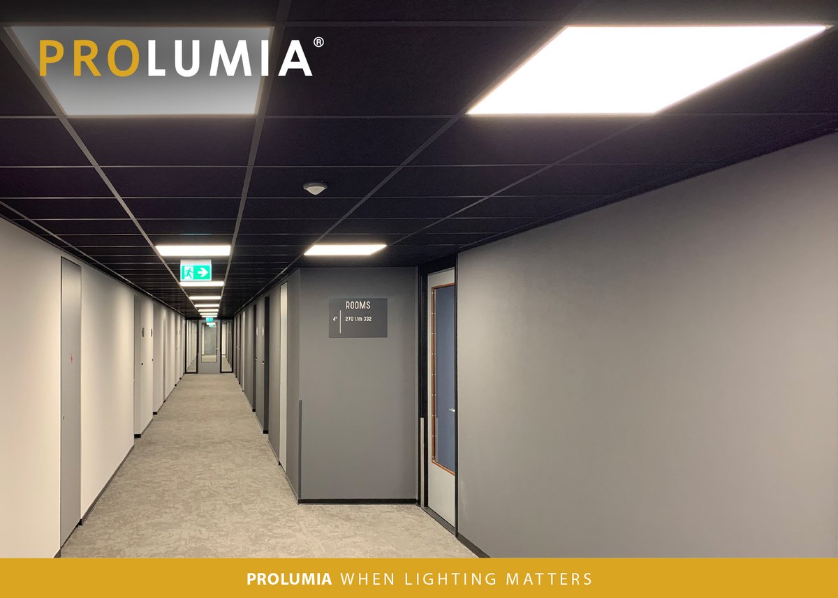 Brightness &amp; clarity 🔆
Prolumia meets these needs with its LED I-Panel serie, which is a good alternative for traditional recessed fluorescence luminaires. Like on this hallway in a student flat. Discover more > lnkd.in/ebZRZSyp

#Prolumia #led #lighting #bright #panel