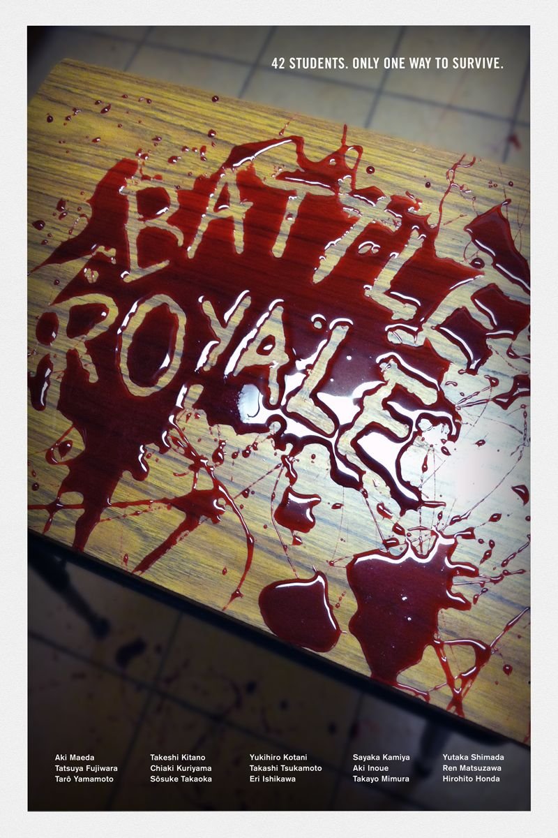 FilmMomatic's tweet photo. #NowWatching BATTLE ROYALE #KinjiFukasaku #TatsuyaFujiwara #AkiMaeda #TakeshiKitano #TaroYamamoto #MasanobuAndo @ko_shibasaki #ChiakiKuriyama #AiMaeda
Poster by Julieta Felix. https://t.co/poN56EcBFj