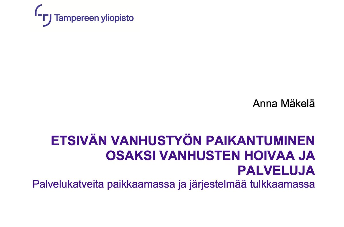 SPY:n vuosittain jaettava pro gradu -palkinto myönnettiin @TampereUniSOC Anna Mäkelälle!

Tutkielmassaan @annamakel tarkastelee, miten etsivä vanhustyö paikantuu osaksi vanhusten palveluja etsivän vanhustyön työntekijöiden kokemuksissa. 

Parhaat onnittelut tunnustuksesta 🥳