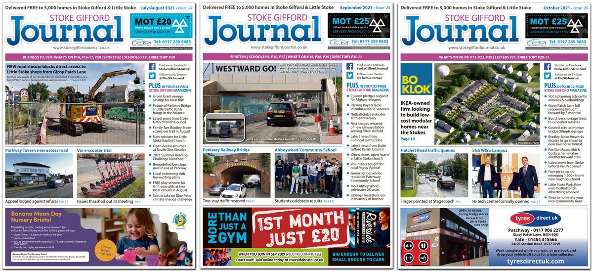 TheSGJournal's tweet photo. Advertise in Stoke Gifford's biggest and best community news magazine. Book now for our NOVEMBER/DECEMBER issue, delivered to 5,000 homes on the weekend of 20th/21st Nov. Phone us on 01454 300 400 to book your space. https://t.co/lz1UB01QzB #hyperlocal #Bristol #SouthGlos #BS34 https://t.co/EosSO8KofY