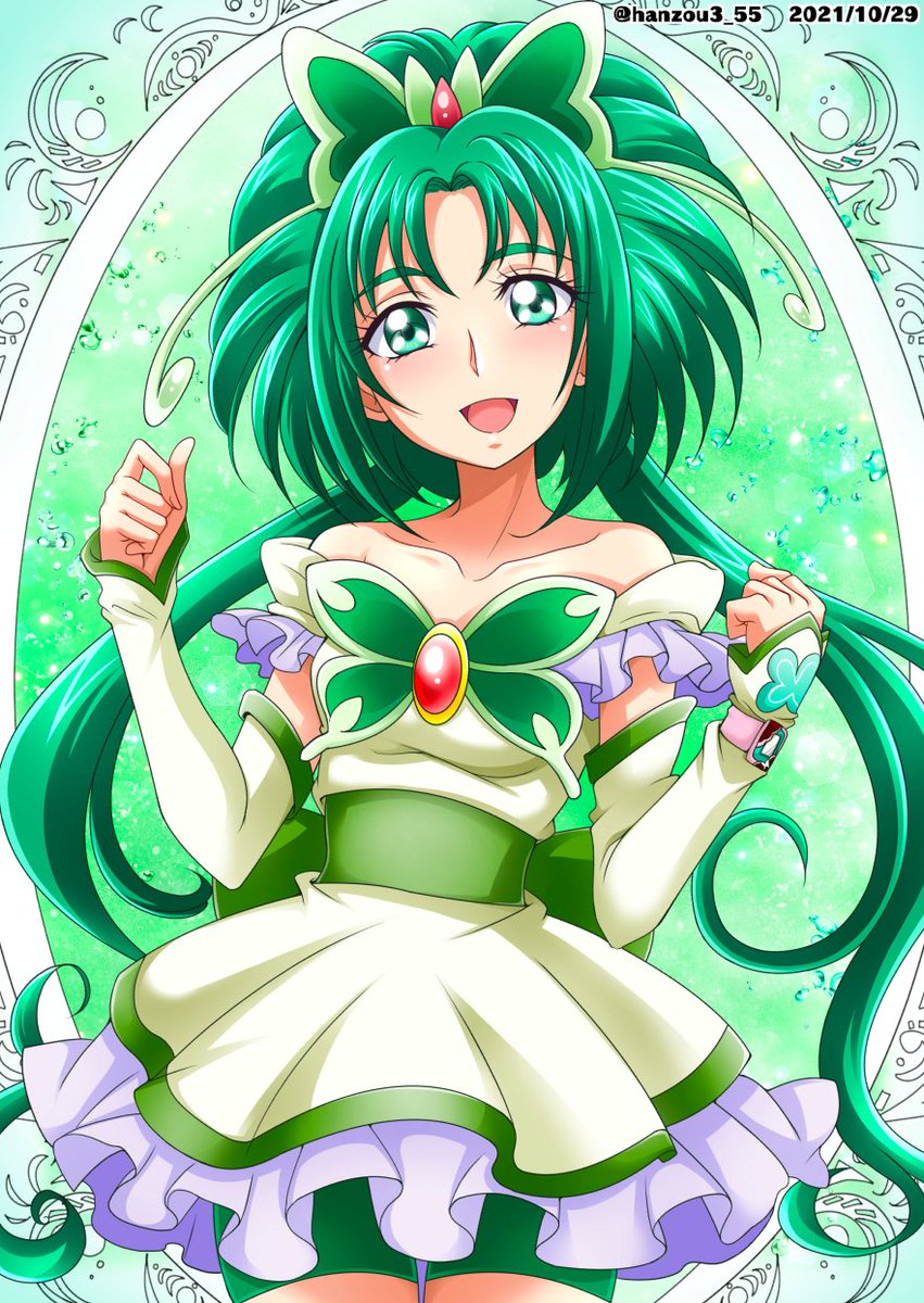 「キュアミントを描いてみました☆
#precure 」|半蔵のイラスト