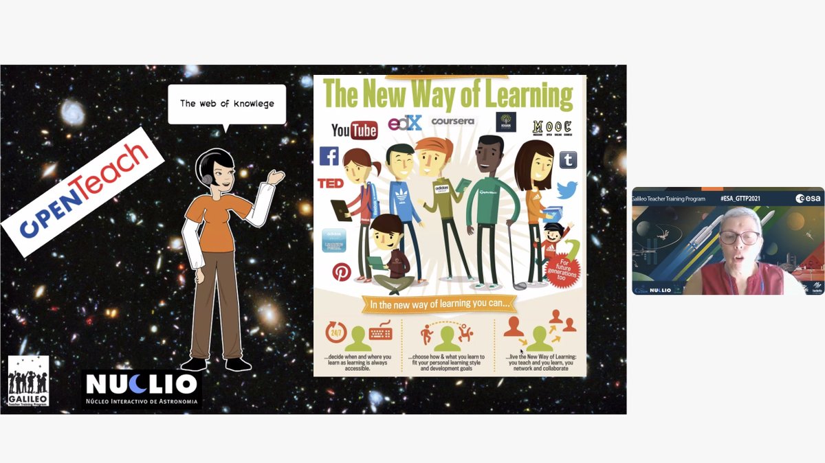 nuclio_pt's tweet photo. 🛰 DAY 5 #ESA_GTTP2021 -  #EDUCATION
Introduction to innovative methodologies for learning - by Rosa Doran @nuclio_pt coordinator
@R4C_EU #InSTEAM @OpenTeachEU @esia_eu @galileoteachers
@esa_cesar_en @esa_cesar_es @esa_es https://t.co/R2y1z7WhI6