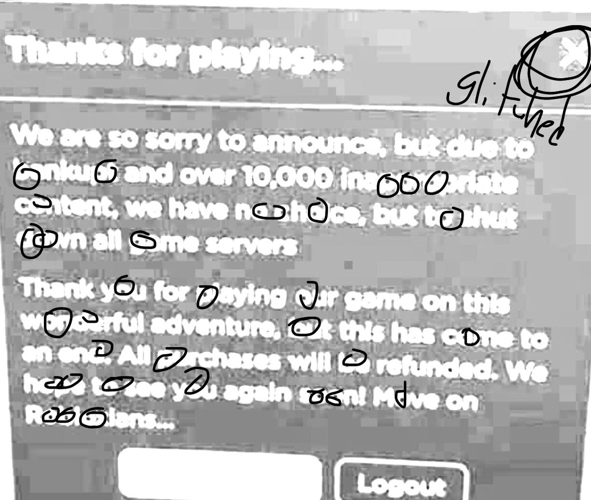 ChorusOfficial's tweet photo. @astr0xriism @Roblox Brightened it up and almost every hole in the letters are filled (i cant circle all of them bc im lazy) and the x is glitched https://t.co/PRT3KE3oWA