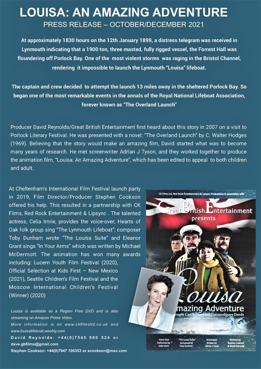 GBE's latest Press Release for Louisa: An Amazing Adventure animation.