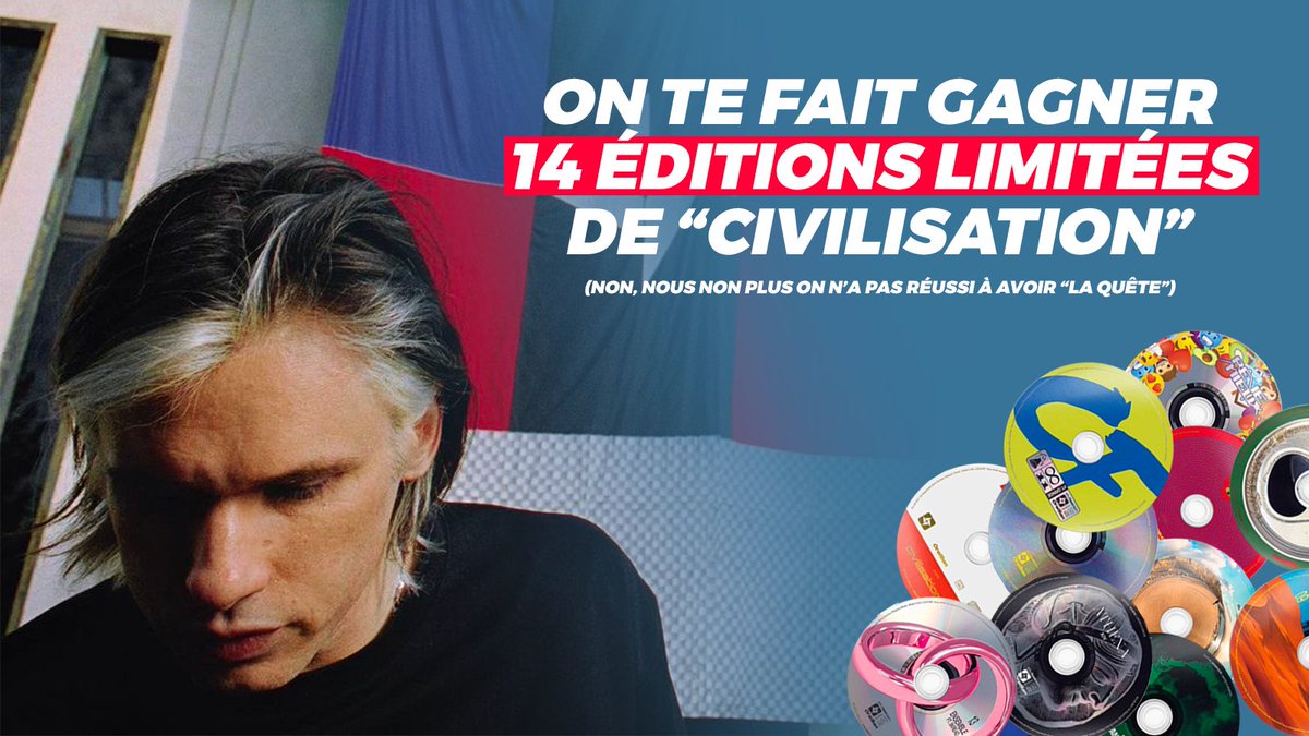 interludefrance's tweet image. 🎁 ÉNORME CONCOUUURS ! 
On te fait gagner 14 ÉDITIONS de "CIVILISATION" d'Orelsan 🤯

Pour participer ⬇️

- FOLLOW + RT à @interludefrance
- Identifie 2 potes à toi dans les commentaires
(Il s'agit d'un concours Insta &amp;amp; Twitter)