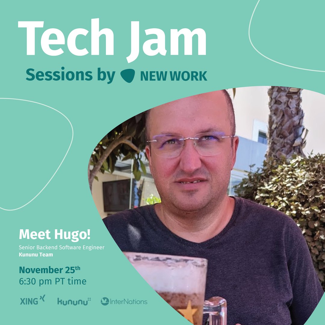 newwork_pt's tweet photo. Meet Hugo Gonçalves, one of our Super Senior Backend Developer part of the Kununu team 👏 
He will be joining the Tech Jam to share about CQRS to make data cleaner in an app or service. Join us on the 25th of November!

#newworkportugal https://t.co/njpSZgKbR8