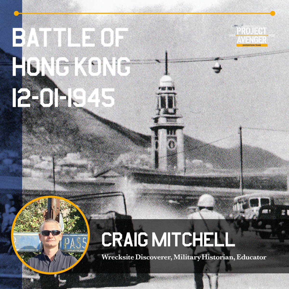 ProjectAvenger's tweet photo. Craig Mitchell - Wrecksite Discoverer

Born and raised in #HongKong, Craig has had a lifetime passion for military history, in particular the Battle for Hong Kong. Craig discovered the wreck site in January 2012 after months of searching. 🏞

#archaeology #WWII #ProjectAvenger https://t.co/UHFl3K8iKc