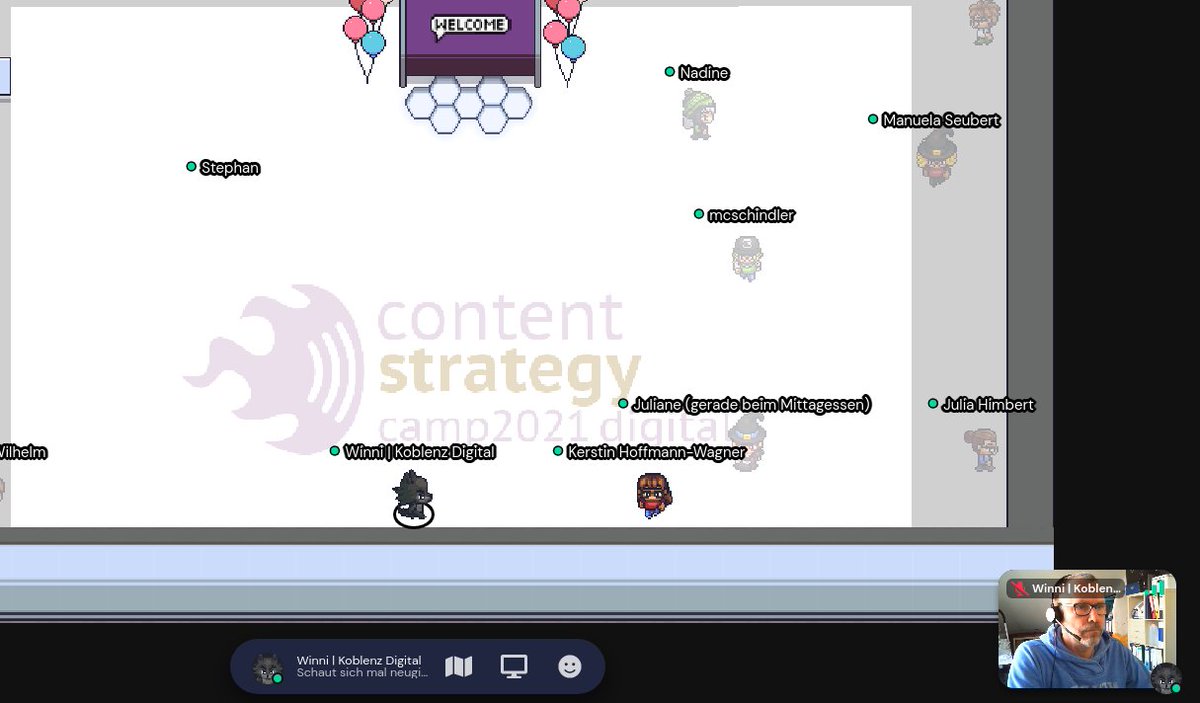 Chic ist es hier...
Made with ❤️ &amp; gather.town
#cosca21 #barcamp 
@Komm_digital