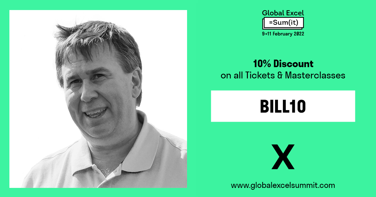 MrExcel's tweet photo. Global #Excel Summit. 24 Amazing Speakers for 100 quid. Save 10% with Code BILL10 at https://t.co/MD2Hx7UIEW
#Leila, #Oz, #Chandoo, #Kat, #Celia, #Jordan, #Rickard, #Nabil and many more. https://t.co/Alx3Oy7Ke4