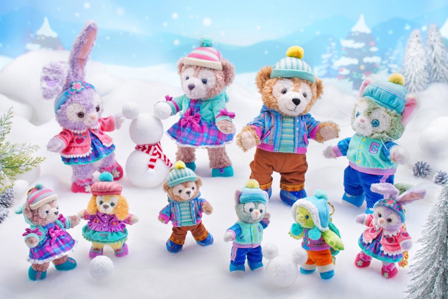 Winter theme Duffy & friends plush at Hong Kong Disneyland