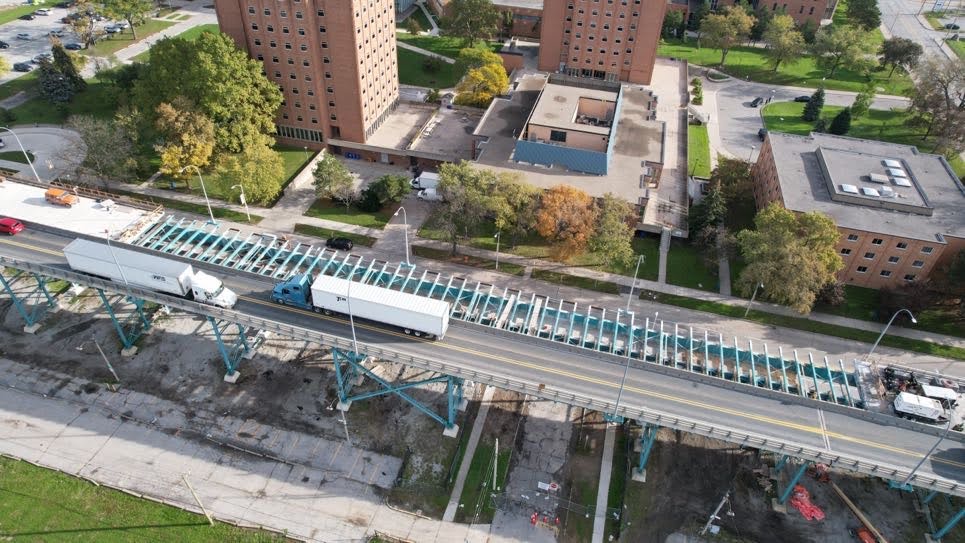 AmbassadorBridg's tweet photo. As we continue our Rehabilitation Project of the Ambassador Bridge. We continue to work with our contractors,engineers, CBP, CBSA and appreciate your patience during this major project. This will support our customers into the next century and minimize any future lane closures. https://t.co/C3Mfcn5xcg