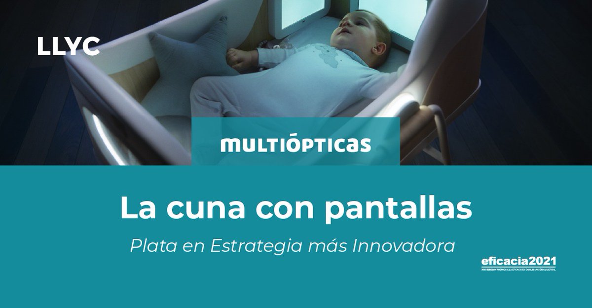 jallorente's tweet photo. Más premios! En los #eficacia2021
@PremiosEficacia la campaña “La cuna con pantallas (#ScreenPollution)" para @mo_multiopticas se alza con la plata en la categoría Estrategia más Innovadora #ConsumerEngagementLLYC #EstudioCreativoLLYC https://t.co/6zNVucJ9BN