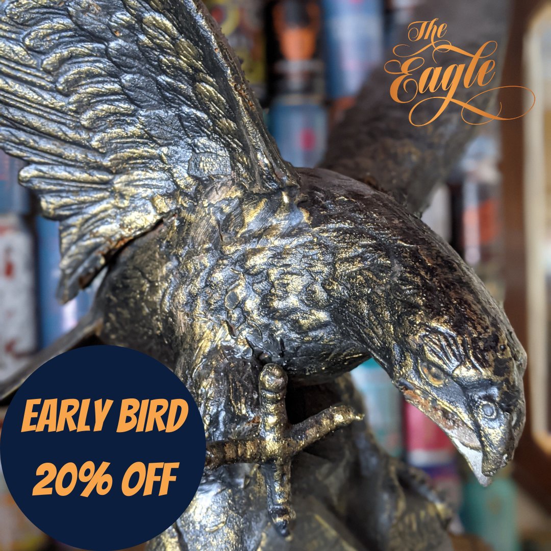 Friyay Early Bird at The Eagle !
20% of selected drinks and flatbreads 🍕🍺
4-6pm!
#craftbeer #beersheffield #thornbridge #ecclesallroad #sheffield #sheffieldissuper #earlybird