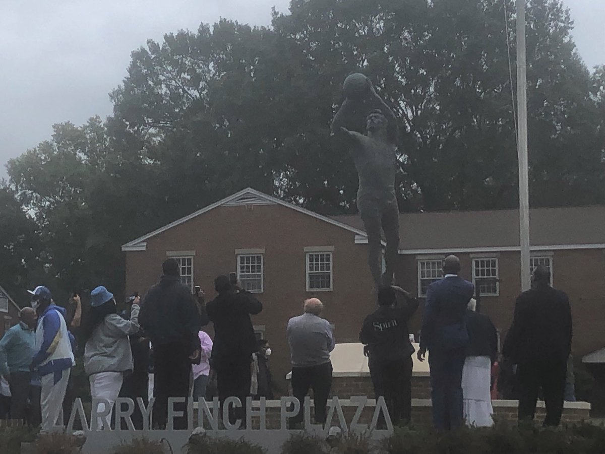 The unveiling of Larry Finch Plaza. The University of Memphis honors the Memphis State legendary basketball coach and player.
