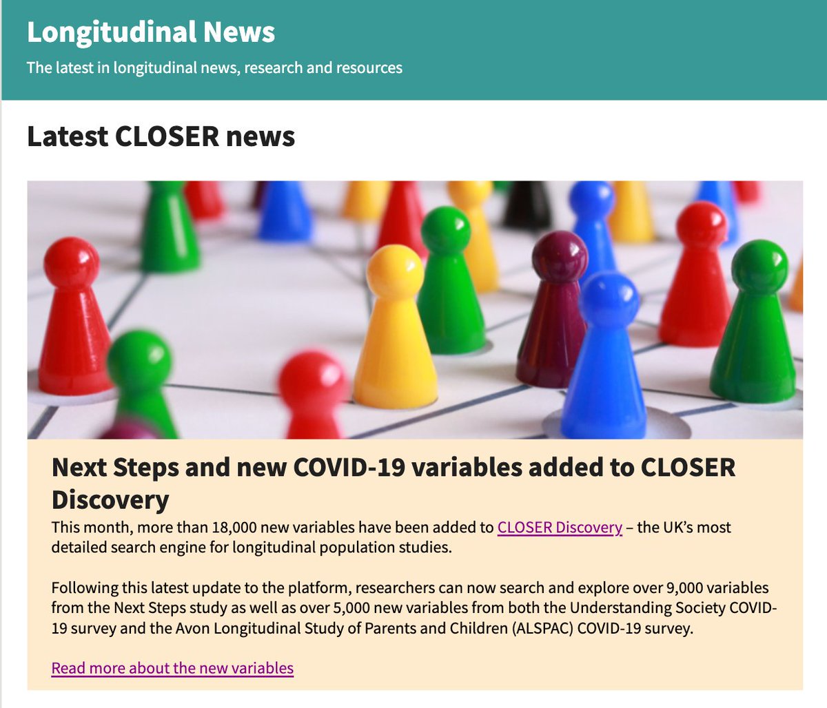 CLOSER_UK's tweet photo. 🔔The October issue of Longitudinal News is out now!
Check out our latest CLOSER Discovery content update, two new blogs introducing the #HEAF Study, plus the latest research, plus news & events from the longitudinal research community.
👀https://t.co/7IAsxtE83S https://t.co/qLBczZGXcr