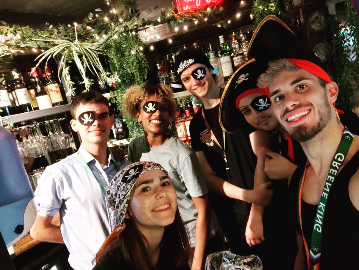 GreencoatB's tweet photo. Halloween has definitely started with the Pirates of the Greencoat Boy! Show us your best outfit and win prizes 🏆 
#weekendvibes #teamfun #halloween2021🎃 #fancydress #goodvibetribe #beerpirates #westmisterpub #lgbtfamily #diversityandinclusion #bekind #cool #publife #londonpubs https://t.co/tnc13hquFo